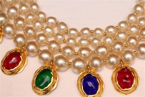 multicolor chanel|Chanel multi strand pearl necklace.